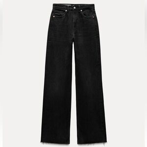 Zara Full Length TRF High Rise Wide Leg Jeans